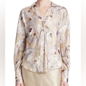Vince Wildflower Bias Cut Silk Shirt